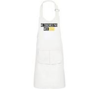 Fabulous Tablier Cuisine Enfant 2 Poches Blanc Ne Touches Pas Mes Chips - Haut de gamme Blanc G