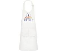 Fabulous Tablier Cuisine Enfant 2 Poches Blanc New York Skyline - Haut de gamme Blanc G