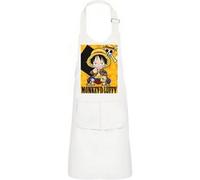 Fabulous Tablier Cuisine Enfant 2 Poches Blanc One Piece Luffy Mini - Haut de gamme Blanc G