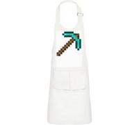 Fabulous Tablier Cuisine Enfant 2 Poches Blanc Pioche Diamant Minecraft - Haut de gamme Blanc G
