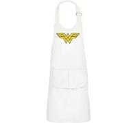Fabulous Tablier Cuisine Enfant 2 Poches Blanc Wonder Woman Logo - Haut de gamme Blanc G