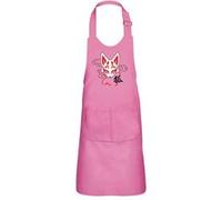 Fabulous Tablier Cuisine Enfant 2 Poches Rose Kitsune renard japonais - Haut de gamme Rose G