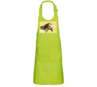 Fabulous Tablier Cuisine Enfant 2 Poches Vert Beau Cheval Beige Prairie - Haut de gamme Vert G