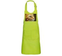 Fabulous Tablier Cuisine Enfant 2 Poches Vert Joli Chat Roux Europeen Fixe du Regard - Haut de gamme Vert G