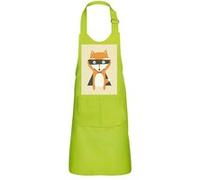 Fabulous Tablier Cuisine Enfant 2 Poches Vert Renard Roux Nature - Haut de gamme Vert G