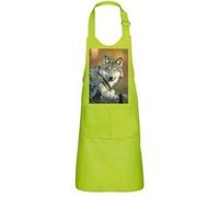 Fabulous Tablier Cuisine Enfant 2 Poches Vert Tete de Loup Vie Animale - Haut de gamme Vert G