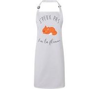 Fabulous Tablier Cuisine Premium Blanc J'Peux Pas J'Ai La Flemme Renard Roux Blanc G