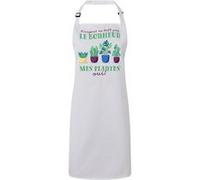 Fabulous Tablier Cuisine Premium Blanc Mes Plantes - L'argent ne Fait Pas le Bonheur Blanc G