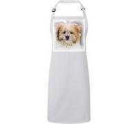 Fabulous Tablier Cuisine Premium Blanc Peinture Caniche Beige Petit Chien Blanc G