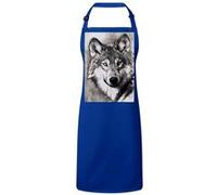 Fabulous Tablier Cuisine Premium Bleu Dessin Tete De Loup Noir Et Blanc Bleu G