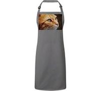Fabulous Tablier Cuisine Premium Gris Joli Chat Roux Europeen Fixe du Regard Gris G