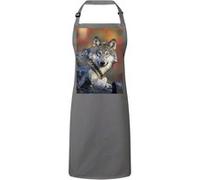 Fabulous Tablier Cuisine Premium Gris Tete de Loup Vie Animale Gris G