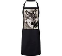 Fabulous Tablier Cuisine Premium Noir Dessin Tete De Loup Noir Et Blanc Noir G