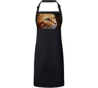 Fabulous Tablier Cuisine Premium Noir Joli Chat Roux Europeen Fixe du Regard Noir G