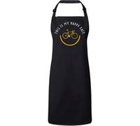 Fabulous Tablier Cuisine Premium Noir This is my happy face Noir G