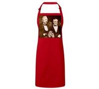 Fabulous Tablier Cuisine Premium Rouge Albert Einstein et Charlie Chaplin Rouge G