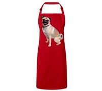 Fabulous Tablier Cuisine Premium Rouge Carlin Petit Chien Beige Rouge G