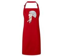 Fabulous Tablier Cuisine Premium Rouge Chat Sous un Parapluie Aquarelle Rouge G