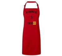 Fabulous Tablier Cuisine Premium Rouge Je Souris Si J'Ai Envie Emoticone Rouge G