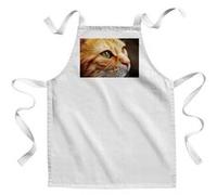 Fabulous Tablier Enfant Cuisine Joli Chat Roux Europeen Fixe du Regard - Qualité Premium 100% Coton Blanc G