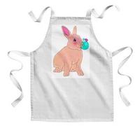 Fabulous Tablier Enfant Cuisine Lapin Rose et Petit Oiseau Violet Bulles - Qualité Premium 100% Coton Blanc G