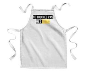 Fabulous Tablier Enfant Cuisine Ne Touches Pas Mes Frites - Qualité Premium 100% Coton Blanc G