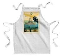 Fabulous Tablier Enfant Cuisine Pearl Harbor Hawaii Affiche Vintage - Qualité Premium 100% Coton Blanc G