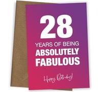 Fabulously Funny Carte d'anniversaire 28 ans pour femme - Absolutely Fabulous and Celebrating 28 ans avec carte d'anniversaire, Absolutely Fabulous, 28 ans