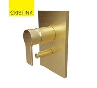 Facade douche mitigeur 2 sorties Or Brossé Omega - CRISTINA ONDYNA OG68996P