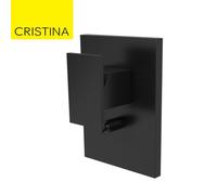 Façade douche mitigeur mural encastré Chromé Noir Brossé Tabula - CRISTINA ONDYNA TA68975
