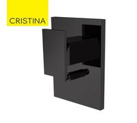 Façade douche mitigeur mural encastré Chromé Noir Tabula - CRISTINA ONDYNA TA68972