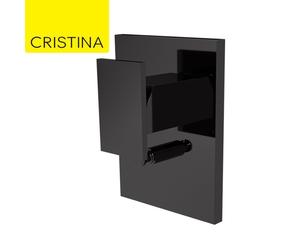 Façade douche mitigeur mural encastré Chromé Noir Tabula - CRISTINA ONDYNA TA68972
