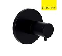 Façade douche robinet d'arrêt encastré 1 sortie Chromé Noir Brossé Triverde - CRISTINA ONDYNA XT61075