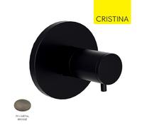 Façade douche robinet d'arrêt encastré 1 sortie Métal Brossé Triverde - CRISTINA ONDYNA XT61077