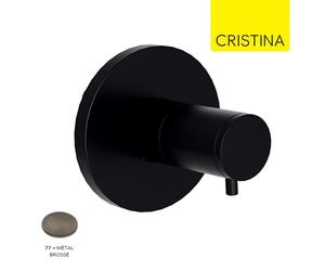 Façade douche robinet d'arrêt encastré 1 sortie Métal Brossé Triverde - CRISTINA ONDYNA XT61077