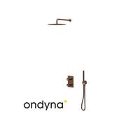 Façade douche thermostatique 2 sorties or rose brossé PVD Piega - CRISTINA ONDYNA PA75234I