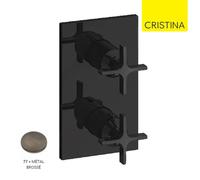 Façade douche thermostatique encastré 2 sorties Métal Brossé Cross Road - CRISTINA ONDYNA XR75277