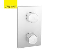 Façade douche thermostatique encastrée 2 sorties Chromé Fractal - CRISTINA ONDYNA FT75251