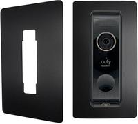 Façade en acier inoxydable pour Sonnette vidéo Eufy E340, 2K HD, S330, mince, support robuste et lame d'accessoires pour sonnette (noir)