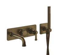 Façade encastrée mitigeur bain douche 2 sorties Vieux Bronze Mat - CRISTINA ONDYNA FA10293