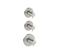 Façade externe mitigeur thermostatique rond Inox - CRISTINA ONDYNA XX77228