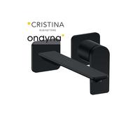 Façade lavabo mitigeur large 2 trous black mat - CRISTINA ONDYNA BA25913