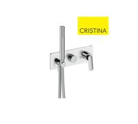 Façade mitigeur bain/douche 2 sorties chromé - CRISTINA ONDYNA FL60251