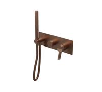 Facade Mitigeur Bain Douche 2 Sorties Piega Or Rose Brosse Pvd - CRISTINA ONDYNA PA60234I