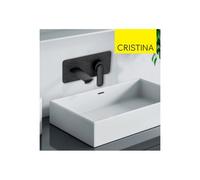 Façade mitigeur lavabo encastré avec bec de 225 mm Chromé Noir Brossé - CRISTINA ONDYNA FL25875