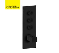 Façade Thermo Twist thermostatique 3 sorties Noir Mat Quadri - CRISTINA ONDYNA XQ61313