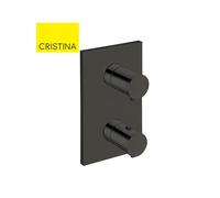 Façade thermostatique 2 sorties Chromé Noir TRIVERDE - CRISTINA ONDYNA XT85272