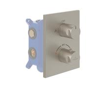 Façade thermostatique 2 voies VILLEROY ET BOCH Universal rectangle Brushed Nickel Matt + corps encastré