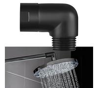 FACAIIO Adaptateur de pommeau de douche coudé 90 degrés en laiton massif noir mat avec 1/2" NPT femelle et mâle pour raccords de douche standard