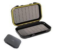 FACAIIO Boîte de rangement durable double face pour pêche à la mouche | Étui avec joint en silicone pour hameçons et leurres, conteneur léger en plastique EVA pour pêche en plein air, noir